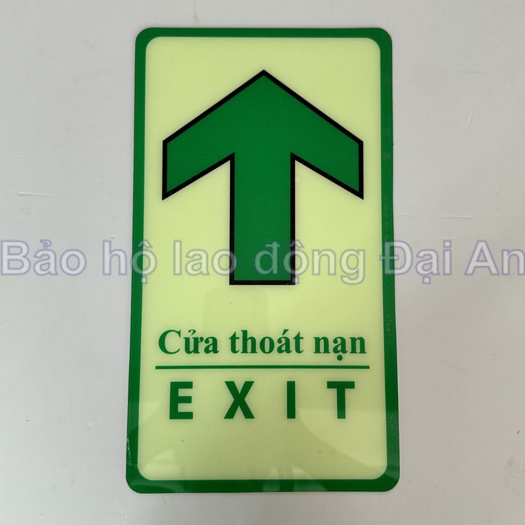 Decal dán thoát hiểm exit dạ quang (17x30cm)
