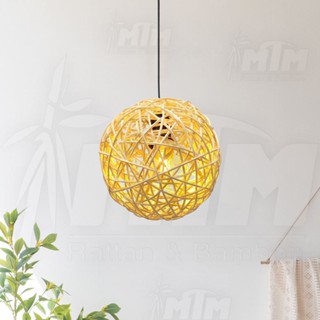 Đèn mây quả cầu tròn MTDM47 - Đèn mây tre, Đèn trang trí, Đèn treo thả