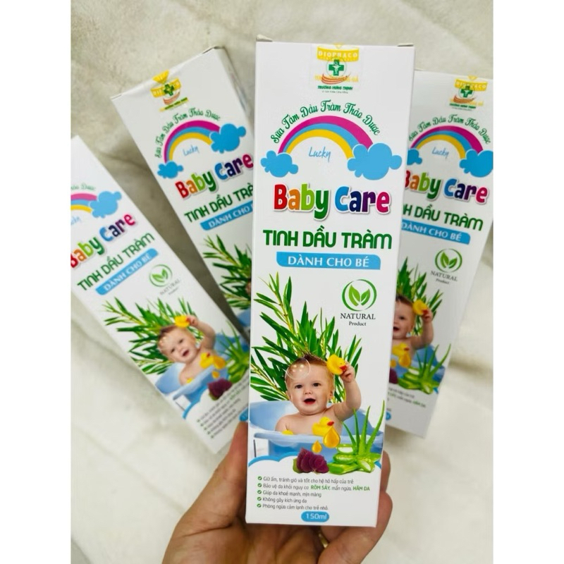 Sữa Tắm Thảo Dược cho bé Baby Care Tinh Dầu Tràm - Giúp sạch da, Tránh cảm gió, sổ mũi, ho cho trẻ, Chai 150ml