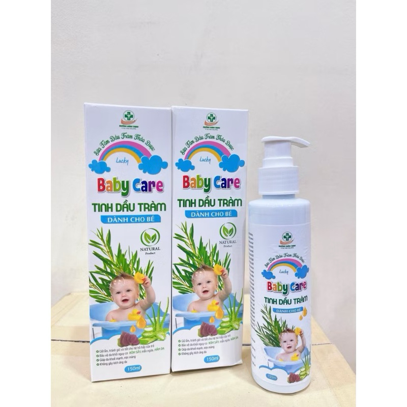 Sữa Tắm Thảo Dược cho bé Baby Care Tinh Dầu Tràm - Giúp sạch da, Tránh cảm gió, sổ mũi, ho cho trẻ, Chai 150ml