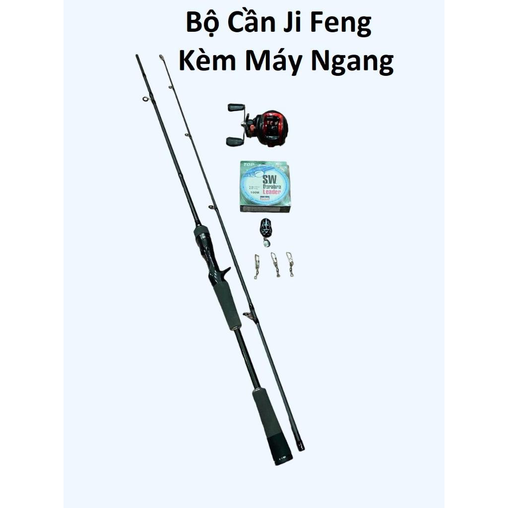 Bộ Cần Lure Ji Feng 2 Khúc Rỗng Đứng Ngang , Phôi Cacbon xoắn nổi Đầu Pu Chống Xoắn