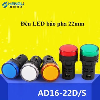Combo 10 Đèn báo pha phi 22mm - Đèn tín hiệu LED tròn lắp tủ điện