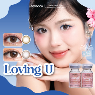 Kính áp tròng cận 6 tháng LENS XOẮN lens nâu choco tự nhiên OLENS LOVING U