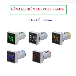 Combo 3 Đèn LED hiển thị vôn - ampe phi 22mm - Đồng hồ hiển thị điện áp, dòng điện