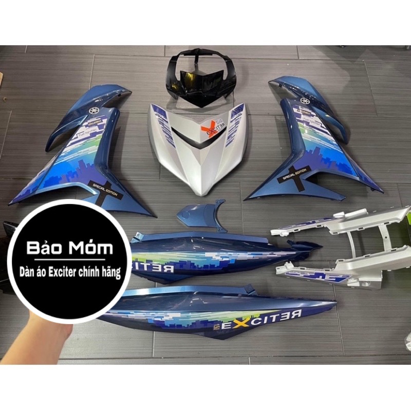 Dàn áo Exciter 150 xanh bạc phiên bản Bình Minh  Dawn đời xe 2019