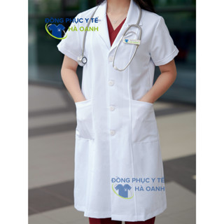 Áo Blouse Choàng trắng CAO CẤP nam/nữ vải Cotton Lạnh, áo blouse bác sĩ, dược sĩ, đồng phục y tế tay dài/ngắn