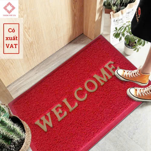 Chùi chân nhựa Welcome 50*70cm nhựa PVC 3A, chống trơn trượt , sáng trọng bền đẹp