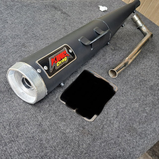 Pô KING DRAG Đen (Đít Nhôm) Móc Nỉ tặng cổ Inox Wave Sirius