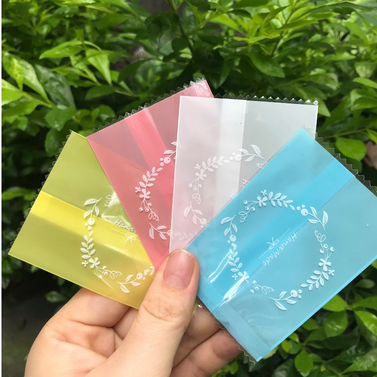 Túi nilon VÒNG HOA 4 MÀU, bao bì trà hoa bánh kẹo đủ kích thước