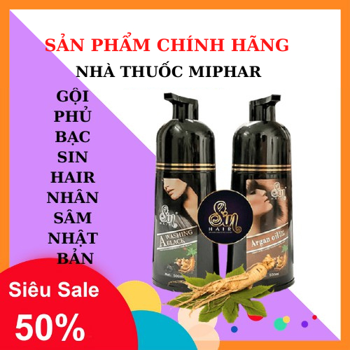 DẦU GỘI NHÂN SÂM PHỦ TÓC BẠC SIN HAIR - NHẬT BẢN