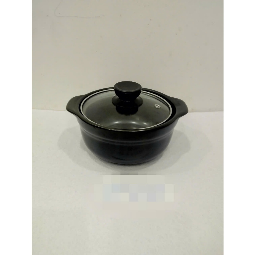 nồi đất nắp kiếng 0.5L dùng kho cá, thịt ( 17.5 x 12 x 7 cm)