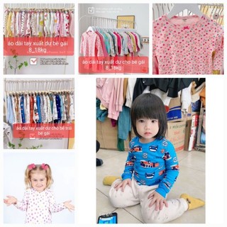Áo dài tay cotton borip nhiều hình cho bé trai bé gái 8_18kg