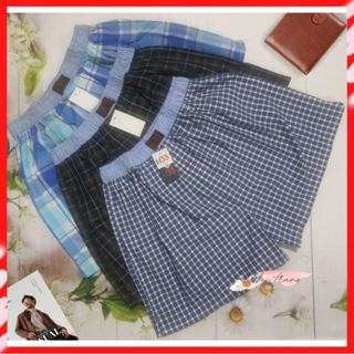 Combo 3 Quần Đùi Boxer Nam H33 sọc CARO Nhiều màu - Quần Ngủ Nam Mặc nhà Cao Cấp