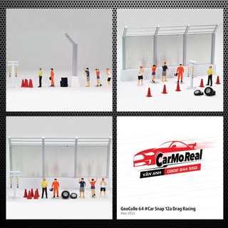 Set Xe Mô Hình Tĩnh Tomytec Minicar Diorama Geocolle 64 #CarSnap 12a Drag Race