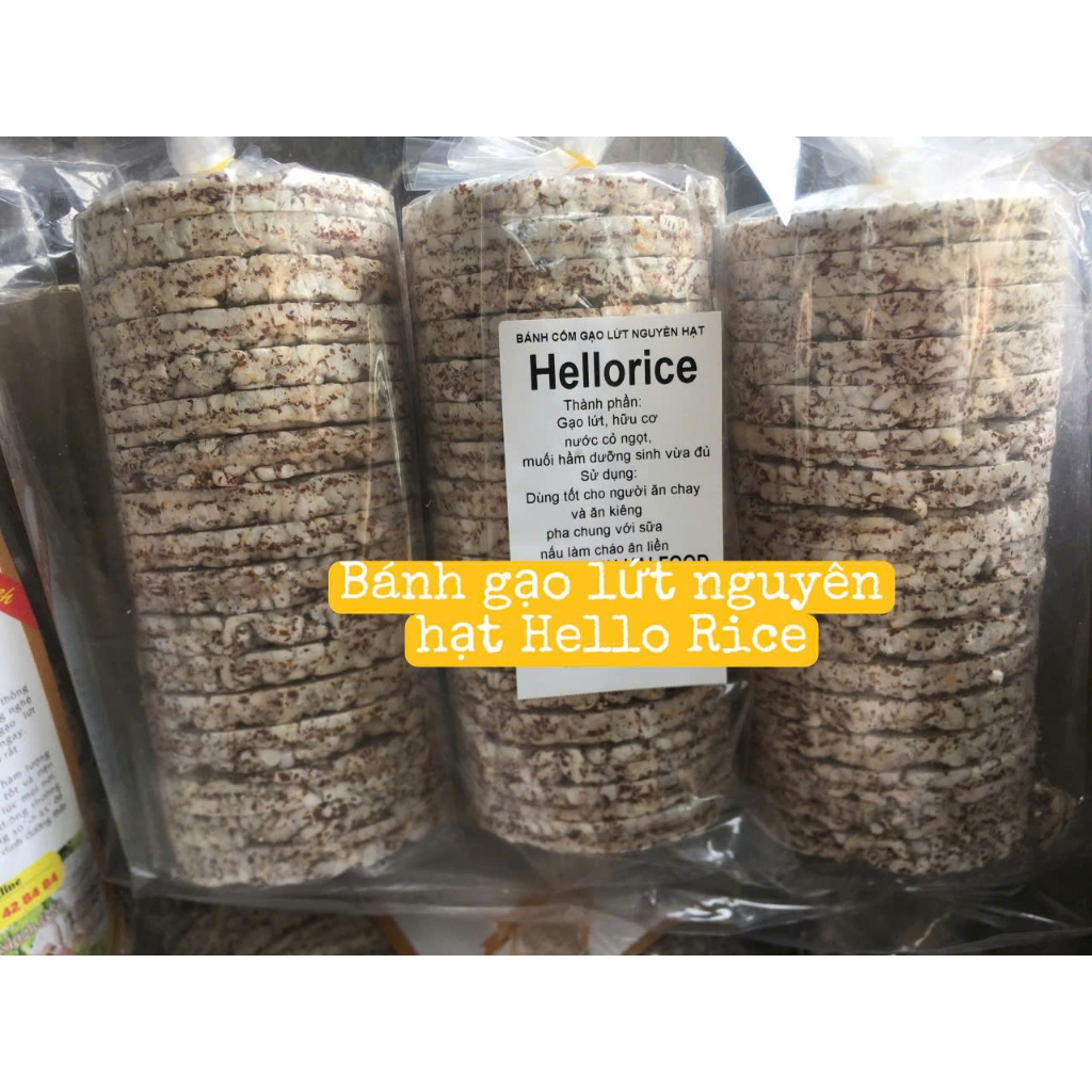 Bánh gạo lứt ăn kiêng Hello Rice, bánh gạo lức nguyên hạt 300gr/500gr