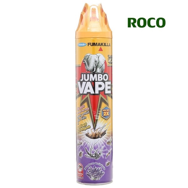 Bình Xịt Côn Trùng Jumbo Vape 4 mùi hương 600ML tiêu diệt mọi côn trùng