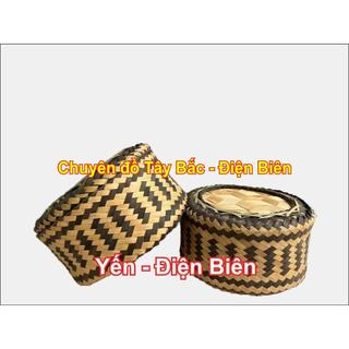 Ếp khẩu; Cóng khẩu (dùng đựng xôi) - Sản phẩm đan tre thủ công người dân tộc Thái