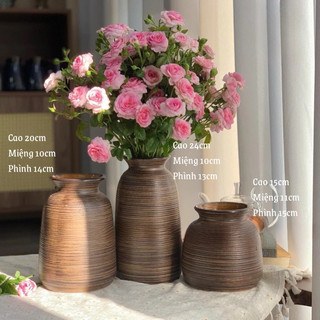  Giá Cực Rẻ - Bình hoa lọ cắm hoa gốm sứ Bát Tràng Vai Vuồng Tròn to trang trí nội thất Cực Sang và Đẹp 
