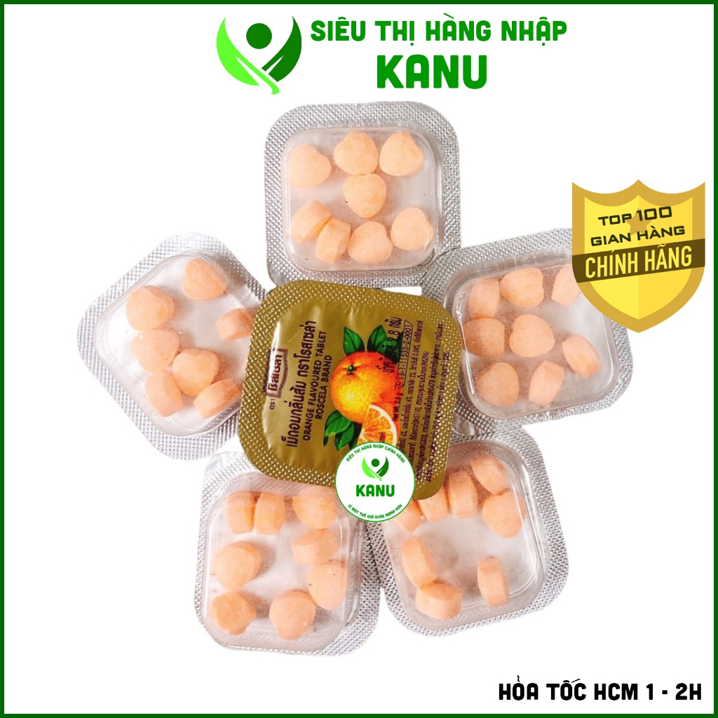 [Combo 9 vĩ] Kẹo cam Vitamin C Thái Lan, đồ ăn vặt tuổi thơ