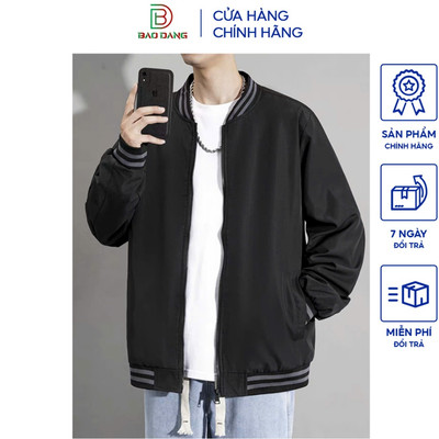 Áo khoác bomber nam nữ vải dù cán hai lớp kiểu dáng đơn giản thanh lịch mẫu mới 2025 Bảo Đăng.