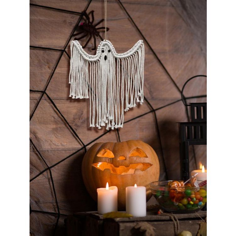 Trang trí Halloween treo tường_Halloween bóng ma_Trang trí macrame_Decor Halloween_