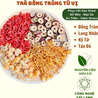 Set 10 gói trà đông trùng mix long nhãn táo đỏ kỷ tử bổ dưỡng đẹp da