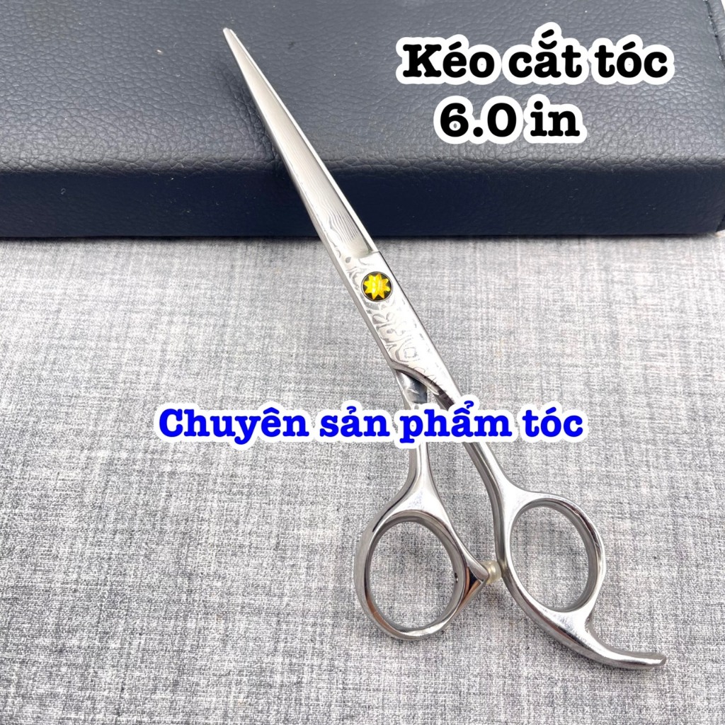 ✅Kéo cắt tóc Nhật cao cấp 6.0 in Kéo Bọ Cạp Thép S440C Độ cứng 62HRC Kích thước 6 inches Quai phẳng lệch Tặng kèm bao da
