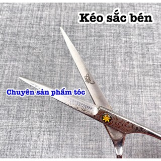 ✅Kéo cắt tóc Nhật cao cấp 6.0 in Kéo Bọ Cạp Thép S440C Độ cứng 62HRC Kích thước 6 inches Quai phẳng lệch Tặng kèm bao da