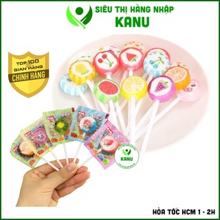   Combo 10 que  Kẹo mút vị trái cây chua ngọt Risen USA cho bé ăn vặt siêu ngon 