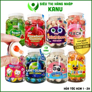 [Hộp 60 viên] Kẹo dẻo có nhân hình con mắt/ dưa hấu/ dâu tâu/ con vịt/ đào tiên/ Gấu trúc/ Mèo Hello Kitty Halloween