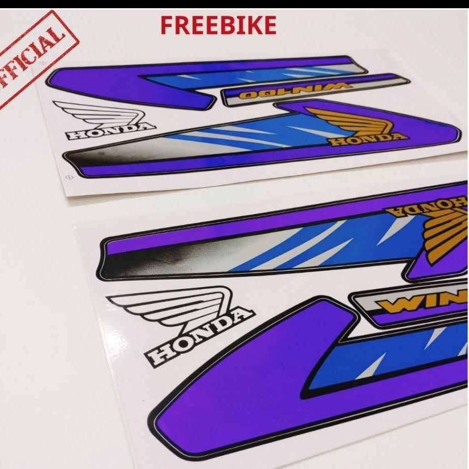 BỘ TEM DÁN FULL XE HONDA WIN 100 ĐỜI 1996 MÀU TÍM XANH