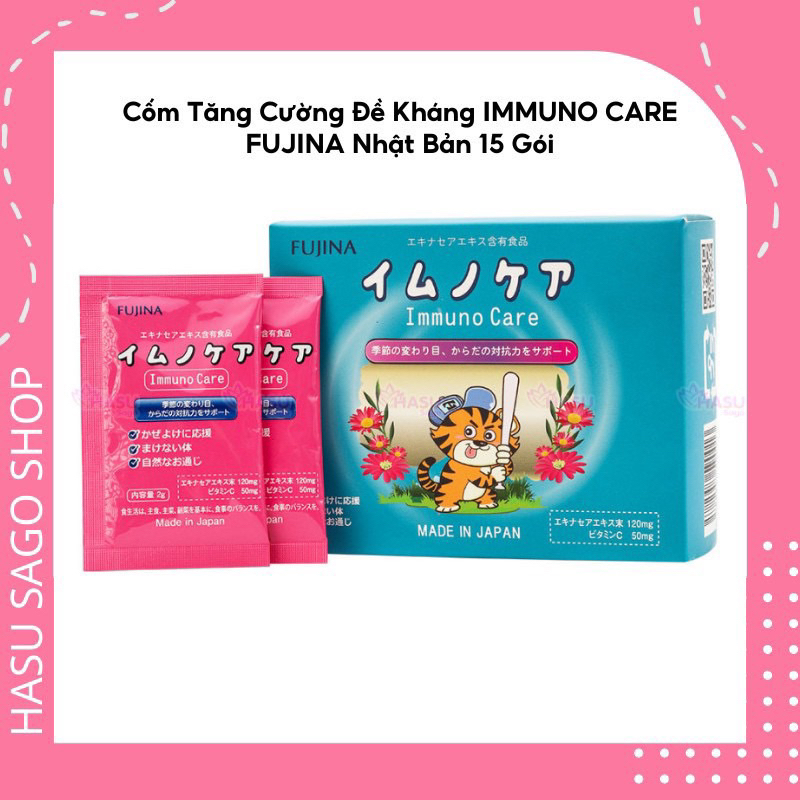 Cốm IMMUNO CARE hỗ trợ tăng cường sức đề kháng, giúp giảm nguy cơ viêm mũi, viên họng , giảm ốm vặt Nhật Bản