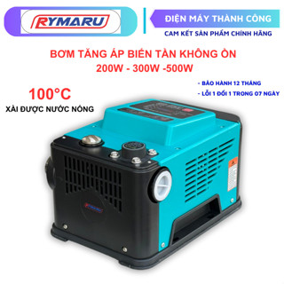 Máy bơm nước tăng áp thông minh RYMARU 200w - 300W -500W lõi đồng chạy cực êm, bơm tăng áp dùng nước nóng 100 độ