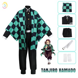  Bộ Quần Áo Cosplay Tanjiro Kamado Anime Kimetsu no yaiba Manga Demon Slayer Hóa Trang Halloween 