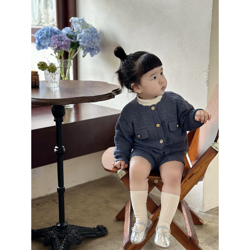 𝐀𝐩𝐫𝐢𝐥 𝐛𝐞́𝐛𝐞́ - Cutemily SET bộ len, áo khoác cadigan mùa đông Cho Bé Gái thanh lịch
