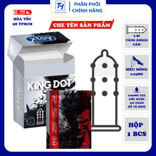 Bao cao su bi XTOY KING DOT 9 bi lớn, bcs siêu gân gai, nhiều gel bôi trơn, hương chocolate
