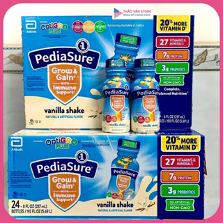  ❤️  Q3   Date 5 2026  Thùng 24 chai Sữa nước Pediasure Mỹ Vani Grow Gain Optigro DHA Fiber chất xơ 