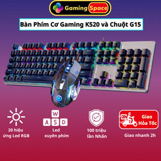 Combo bộ bàn phím cơ K520-SKP8401 và chuột gaming G15 DPI 3600-104 Blue Switch kèm 20 chế độ Led RGB