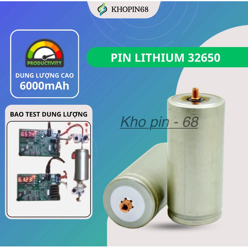 pin 32650 dung lượng 6000mAh tặng kèm ốc vít