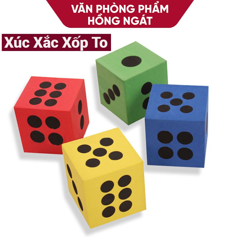 Xúc xắc xốp to 6,3cm đồ dùng giáo cụ dạy học tiếng anh trong học tập của giáo viên GC05