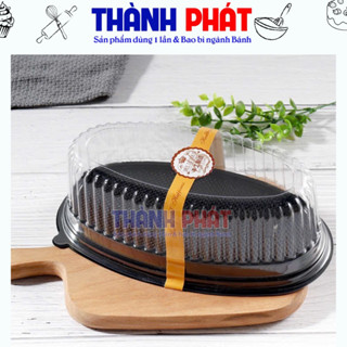 50 Hộp oval F70 đế đen Hàng Nhập đựng bánh bò thốt nốt - Hộp oval đựng bánh flan gato