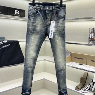 Quần Purple Jean Xanh Vẩy Sơn 4 Cúc Quần Bò Purple Xanh Bụi Vẩy Sơn Xanh Sáng Chất Co Giãn Phối Loang