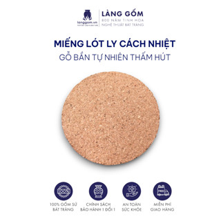 Miếng Lót Ly, Đế Lót Ly Cách Nhiệt Hình Tròn Bằng Gỗ Bần Tự Nhiên Thấm Hút Nước