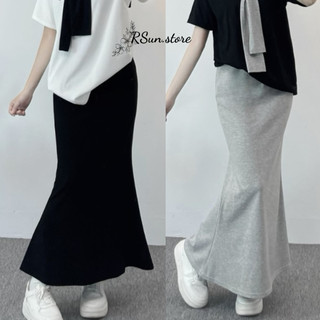  Chân váy đuôi cá dáng dài Midi cạp chun bigsize RSun Chân váy dài phong cách Hàn Quốc chất cotton 326 
