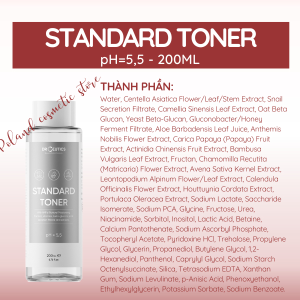 Nước cân bằng da Dr.Ceutics Basic Toner, Standard Toner cấp ẩm, làm dịu da 200ml