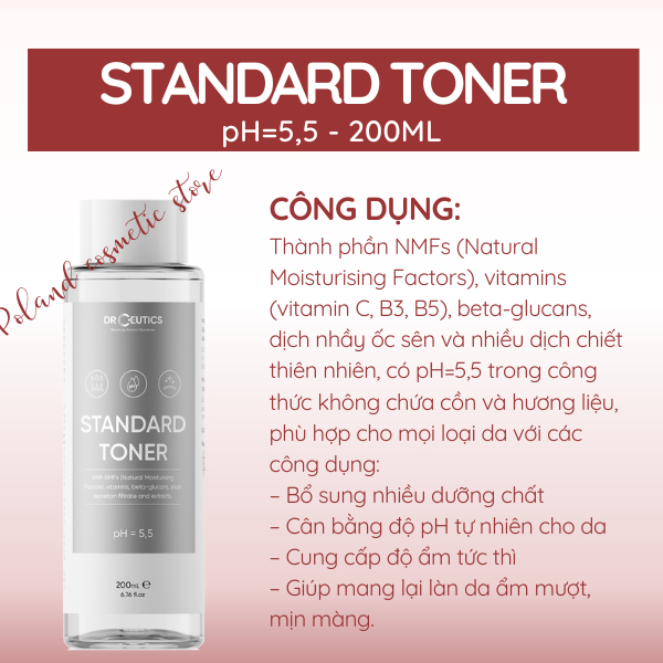 Nước cân bằng da Dr.Ceutics Basic Toner, Standard Toner cấp ẩm, làm dịu da 200ml