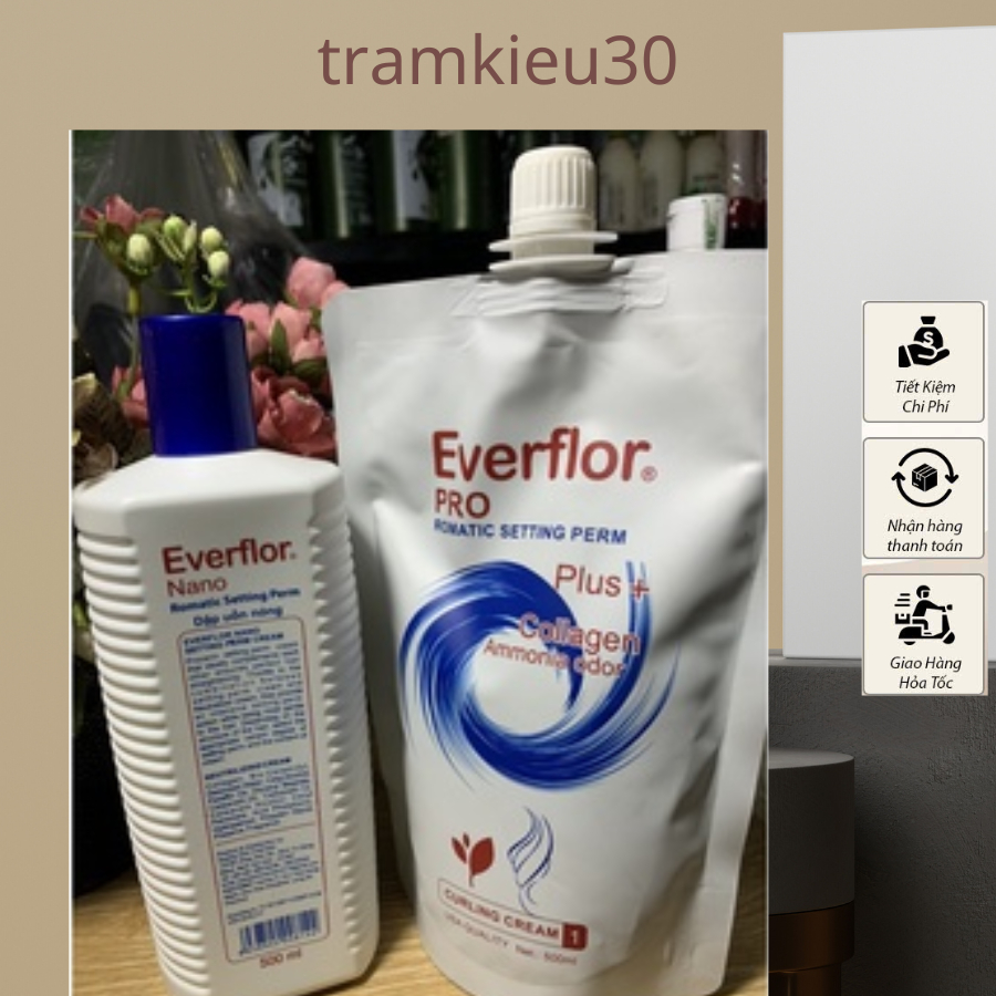 Kem uốn nóng Everflor Pro 500ml x 2