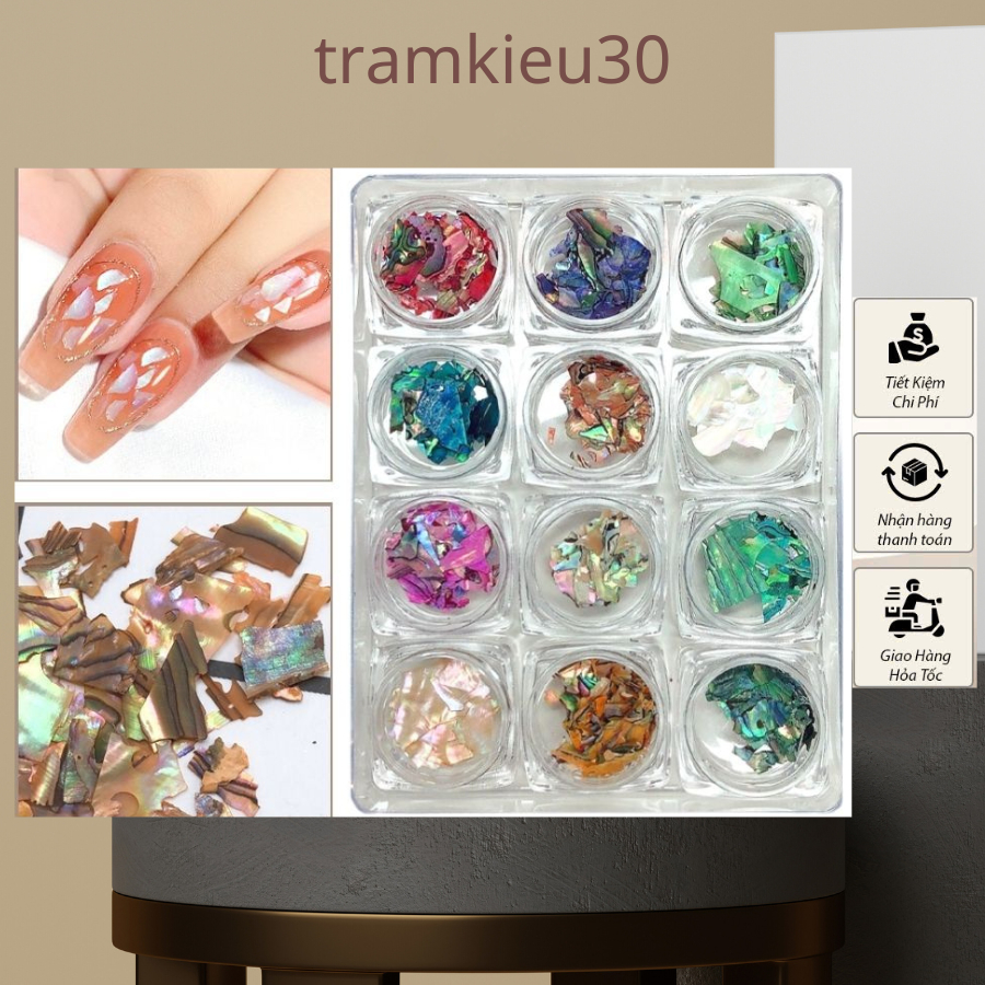 Xà cừ vân gỗ trang trí nail