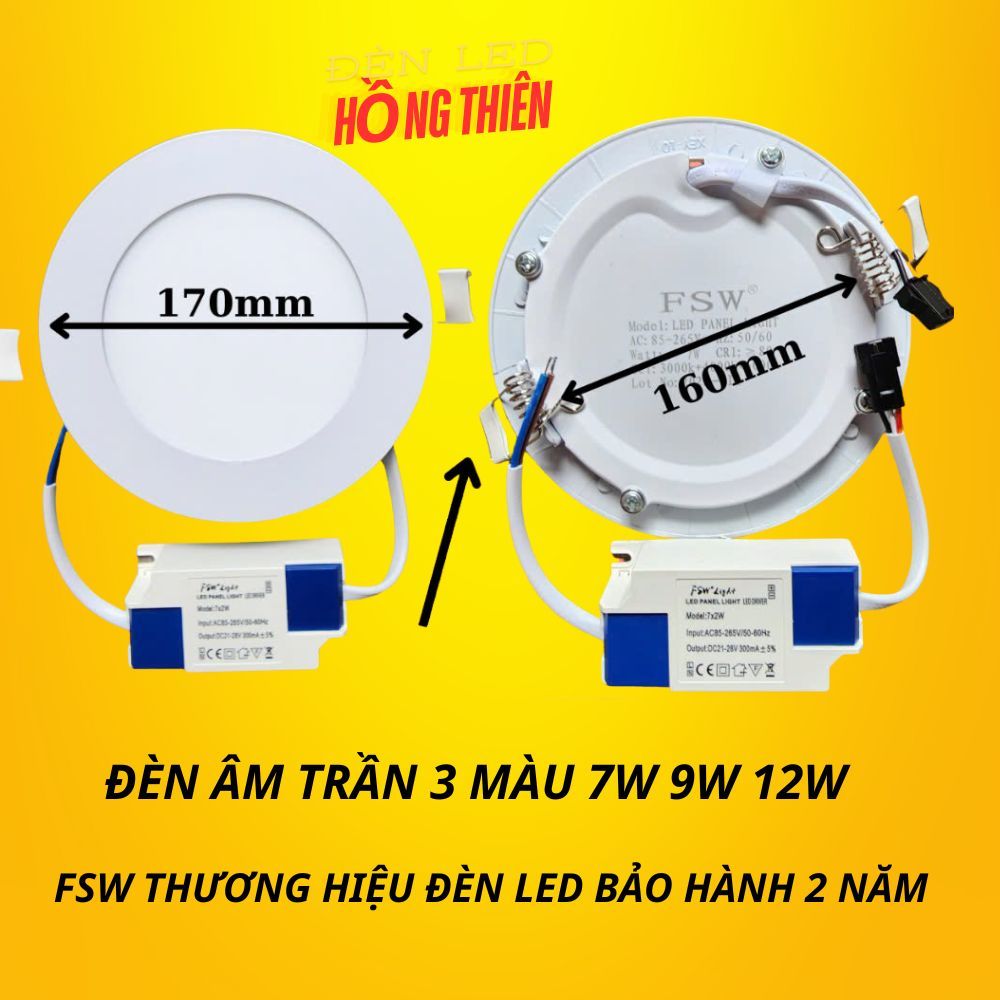 Đèn Âm Trần 3 Chế Độ FSW ( Ánh Sáng 3 Màu) 7W 9W 12W Bảo Hành 2 Năm