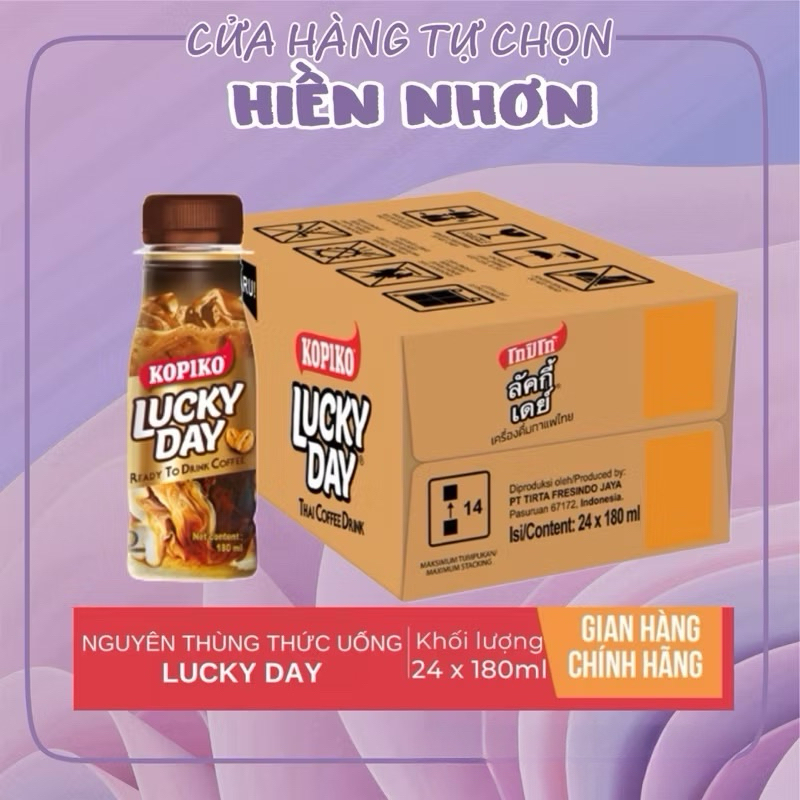 [Thùng 24chai] CÀ PHÊ SỮA KOPIKO LUCKY DAY